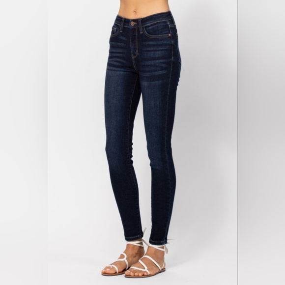 Judy Blue Skinny High-Rise Waist Denim Handsand Stretchy Jeans Slim Ankle Pants - Picture 8 of 15